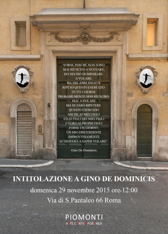 Intitolazione a Gino De Dominicis